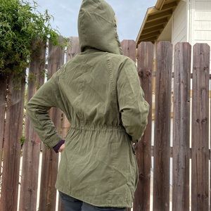 Forever 21 Slouch Jacket Anorak Green